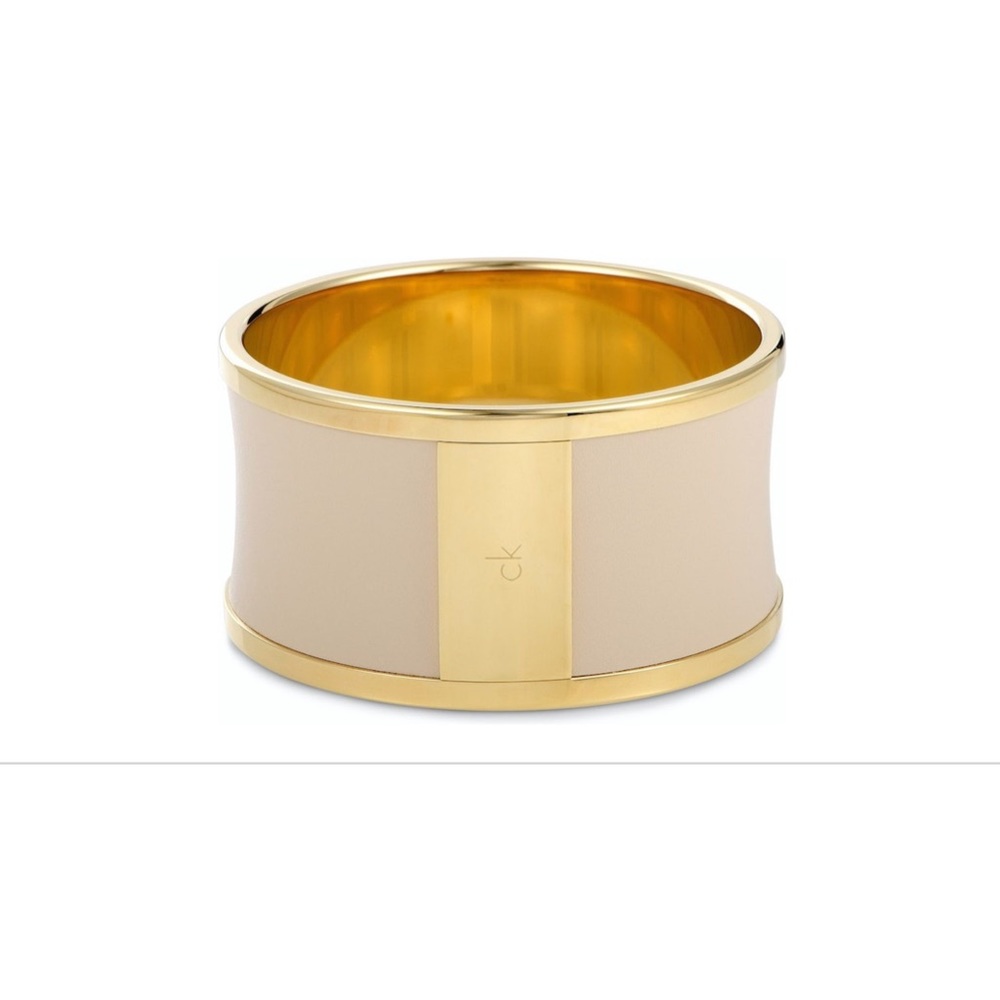 CALVIN KLEIN "Spellbound" Yellow Gold Plated-PVD Stainless Steel Bangle Bracelet